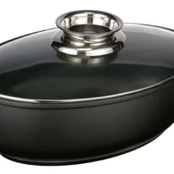 Alu - Guß Bräter Mit Glasdeckel, 8,3 Ltr Antihaftbeschichtet -Günstiges Herd Genuss Geschäft 0ccd7136721edd6efb0a3e5f074f684e