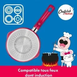 Tefal Chefclub By Stielkasserolle 16 Cm G80622, Rund, Rot, Aluminium, Titan, Rot, Keramik, Gas, Halogen, Induktion -Günstiges Herd Genuss Geschäft 1025105aa481aab776cda74445f5d173