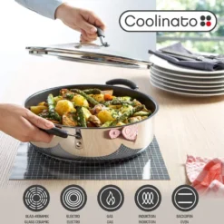 COOLINATO Schmorpfanne 28cm Aus Edelstahl – Beschichtet -Günstiges Herd Genuss Geschäft 113b349487e4b368d9b7ceefa239622d