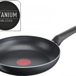 Tefal B55604, Rund, Allzweckpfanne, Schwarz, Titan, Aluminium, Thermo-Punkt