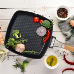 Relaxdays Grillpfanne Mit Holzgriff -Günstiges Herd Genuss Geschäft 1873595ba79345e0244f7ee008471730