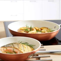 GSW Pfannen-Set Kupfer-Bronze 2-tlg., Aluminium, Edelstahl Rostfrei, Bratpfanne ø Ca. 20 X H 4,3cm / ø Ca. 28 X H 5,4cm -Günstiges Herd Genuss Geschäft 230775bc01bc52c6b76349e491098682