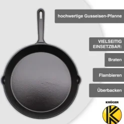 Karl Krüger 80028 Eisenguss Pfanne Toledo Ohne Deckel, 28 Cm, Schwarz -Günstiges Herd Genuss Geschäft 28a095a5b131d5a9e52c669e3921bdfe