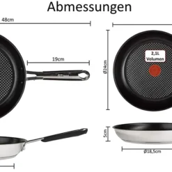 Tefal J90929 Jamie Oliver Pfannenset Induktion 4 TLG, Set Angebot, Pfanne 28 Cm + Pfanne 24 Cm, Edelstahl -Günstiges Herd Genuss Geschäft 2e5bea98425695198503d1fe3d4325ad