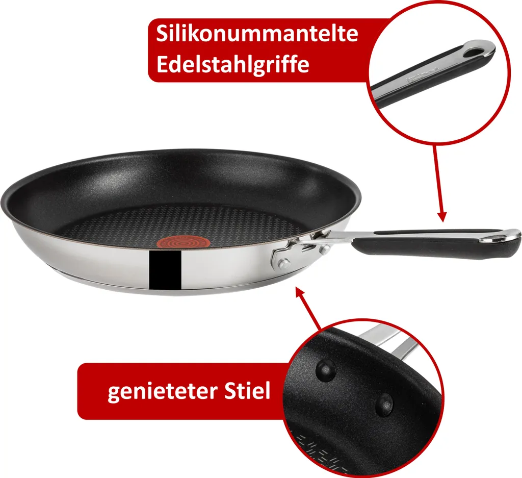 Tefal E76 Jamie Oliver Pfannenset Induktion 6 TLG Set 12,- Hohe Wokpfanne Mit Deckel 28cm, Pfanne 28 Cm + 24cm, Edelstahl 18/10 Rostfrei, Spülmaschinenfest, Antihaft-beschichtet 8 Tefal E76 Jamie Oliver Pfannenset Induktion 6 TLG Set 12,- Hohe Wokpfanne Mit Deckel 28cm, Pfanne 28 Cm + 24cm, Edelstahl 18/10 Rostfrei, Spülmaschinenfest, Antihaft-beschichtet – Bild 6