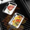 2er Set Edelstahl Grillpfanne Portionspfanne Grill Gemüse Grillgutpfanne -Günstiges Herd Genuss Geschäft 33e7c100bb75c3f0558e141828216192