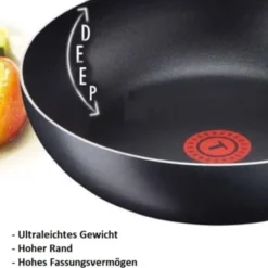 Tefal B30310 Cook&Clean Pfannenset 5tlg Hochrand, Pfanne 28cm + 30cm Hoher Rand, Teflon Antihaftbeschichtet, Bratpfanne Set Tief , Inkl. Deckel -Günstiges Herd Genuss Geschäft 4d988e325cd7046b9d4369ea03c923f9