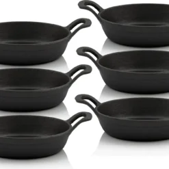 BBQ-Toro Gusseisen Servierpfännchen (6 Stück) Ø 20 Cm - Rund | Schwarz