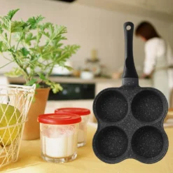 4-Loch-Omelettpfanne,Burger Egg Ham Pancake Maker,Antihaftpfanne -Günstiges Herd Genuss Geschäft 63f5dadeae3f1af21f46f4f6062cda16