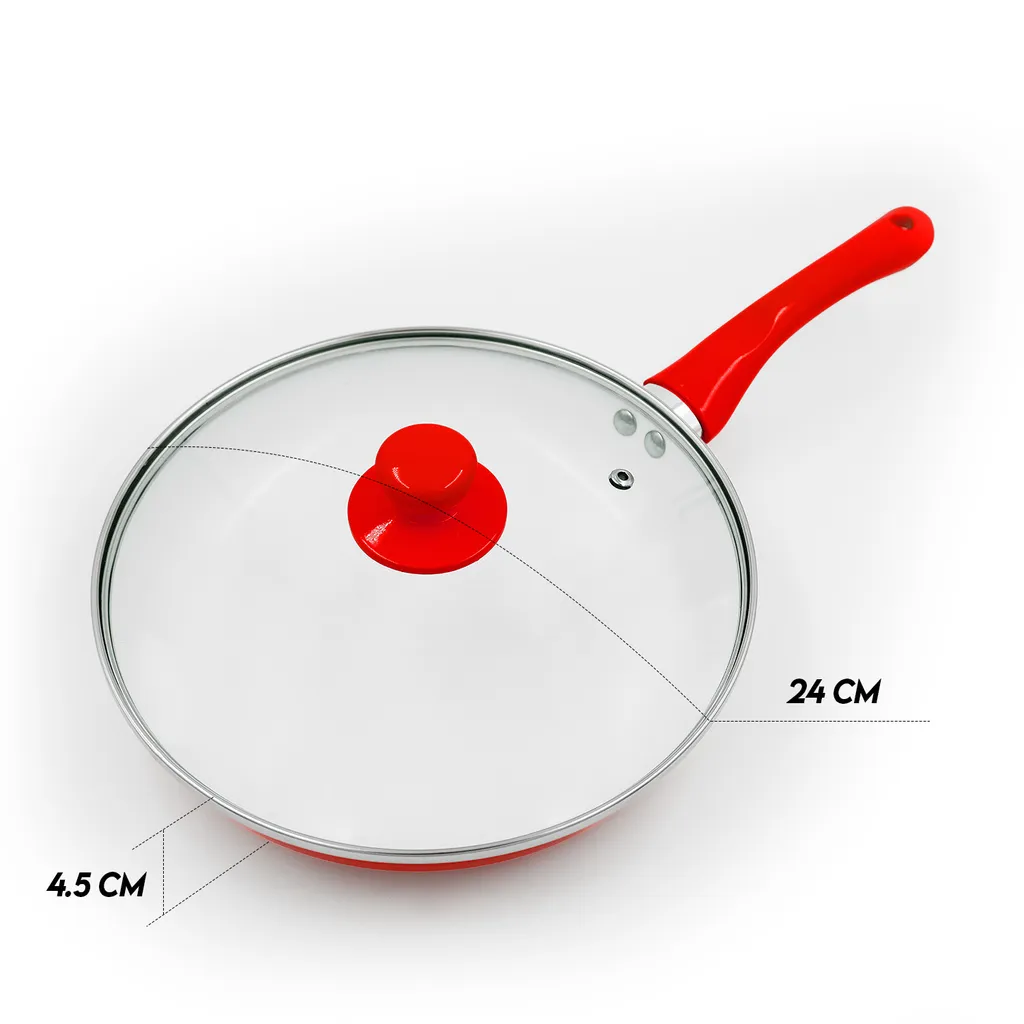 Pfannenset Keramik 5-tlg Bratpfannen Rot Neu 8 Pfannenset Keramik 5-tlg Bratpfannen Rot Neu – Bild 6