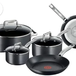 Tefal C55654 PROGRADE Topfset Pfannenset Induktion 8 TLG, UVP 299€, Für Alle Herdarten, Antihaft Pfannen 26 Cm + 30 Cm, Topf 24cm, Stieltopf 20 Cm + 18 Cm, Spülmaschinenfest