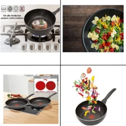 Tefal B30310 Cook&Clean Pfannenset 5tlg Hochrand, Pfanne 28cm + 30cm Hoher Rand, Teflon Antihaftbeschichtet, Bratpfanne Set Tief , Inkl. Deckel -Günstiges Herd Genuss Geschäft 7b14dcb8849c96da575b148d5f85e3b8