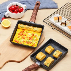 Artcome Japanische Omelettpfanne, Tamagoyaki, Eierpfanne, Rechteckige Mini-Bratpfanne Mit Silikonspatel Und Bürste, Schwarze Platte (schwarz) -Günstiges Herd Genuss Geschäft 7f51b2524358e23e386dd77a9e36182b 4
