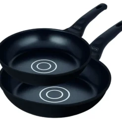 ELO Pfannen - Set LAFER, Pfannen Aus Aluminium Mit Edelstahlbodenplatte Und Antihaftveredelung, Pfanne Für Ceran-, Gas-, Elektro-, Induktionsherde - Spülmaschinengeeignet, Menge: 1 X 2er Set