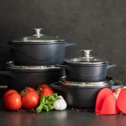 Smile MGK-12 Kochtopf, Geschmiedetes Aluminium, Schwarz -Günstiges Herd Genuss Geschäft a220cbfa91d90ac97dfaea566fe863b7