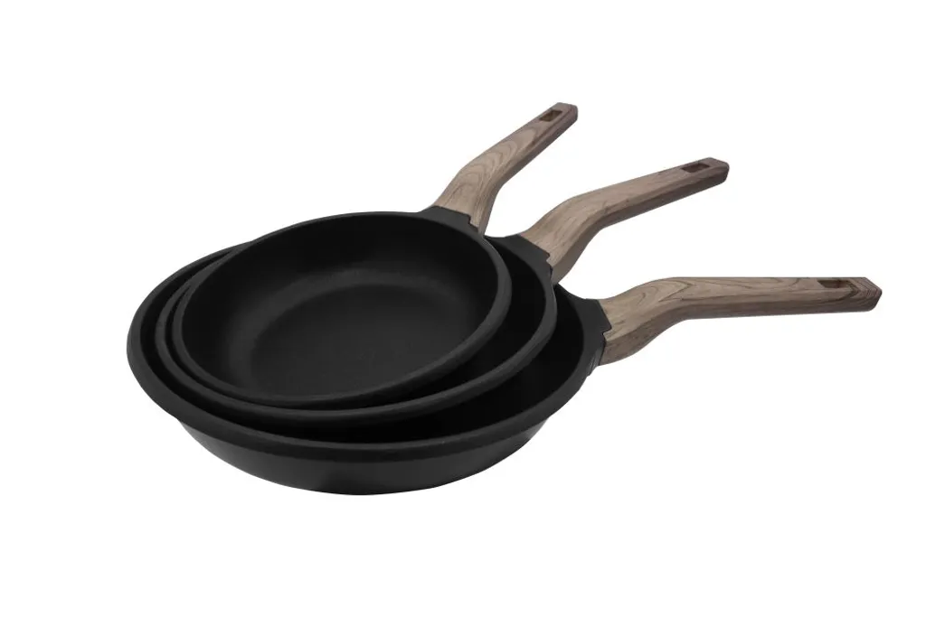Steuber 3-tlg. Bratpfannen Set "La Paz" Mit Holzdesign-Griff, GREBLON®-Antihaftbeschichtung Und Induktion 3 Steuber 3-tlg. Bratpfannen Set "La Paz" Mit Holzdesign-Griff, GREBLON®-Antihaftbeschichtung Und Induktion