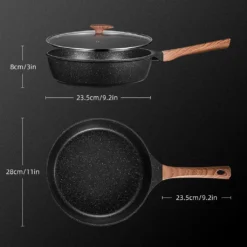 Daynee Antihaft Bratpfanne 28cm Bratpfanne Induktion Mit Echten Steinpartikeln Pfanne Mit Deckel Bratpfanne Geeignet Für Induktion, Gasherde, Elektro -Günstiges Herd Genuss Geschäft b9b0dc5e22652849679828855ed0b0db