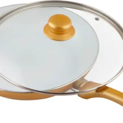 CERAMICORE - 5ER-SET KERAMIK-Beschichtung Mit Glasdeckel Bratpfannenset 20cm 24cm 28cm Pfannenset Aluminium Gold -Günstiges Herd Genuss Geschäft bc4de32ebb009e11153c26fff0e53f65