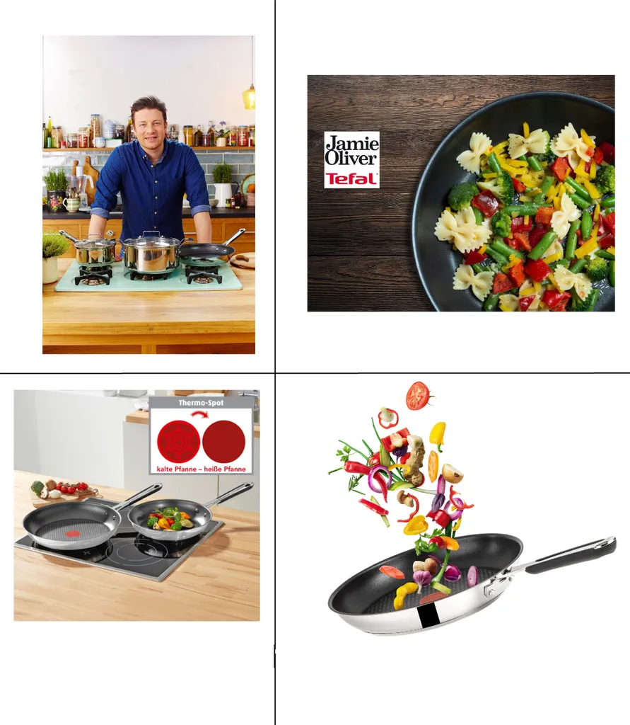 Tefal E76 Jamie Oliver Pfannenset Induktion 6 TLG Set 12,- Hohe Wokpfanne Mit Deckel 28cm, Pfanne 28 Cm + 24cm, Edelstahl 18/10 Rostfrei, Spülmaschinenfest, Antihaft-beschichtet 7 Tefal E76 Jamie Oliver Pfannenset Induktion 6 TLG Set 12,- Hohe Wokpfanne Mit Deckel 28cm, Pfanne 28 Cm + 24cm, Edelstahl 18/10 Rostfrei, Spülmaschinenfest, Antihaft-beschichtet – Bild 5