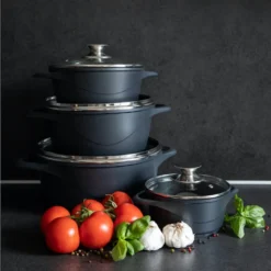 Smile MGK-12 Kochtopf, Geschmiedetes Aluminium, Schwarz -Günstiges Herd Genuss Geschäft c3f8a2adfd2cca2195c57699bbf7b317