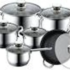 12-teiliges Edelstahl Kochgeschirr Kochtopfset Topfset Töpfe Pfannen Glasdeckel 7 12-teiliges Edelstahl Kochgeschirr Kochtopfset Topfset Töpfe Pfannen Glasdeckel -Günstiges Herd Genuss Geschäft d226bb1c8f97ac153d6159c424f7454b