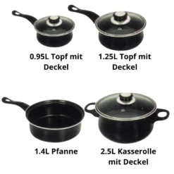 Prima Pfannenset 7-teilig – Kleine Pfannen – Schwarz – Antihaftbeschichtung – Kochset – Mit Deckel – Kochtöpfe – Soßenpfanne – Geschenk Für Mann Und Frau 8 Prima Pfannenset 7-teilig – Kleine Pfannen – Schwarz – Antihaftbeschichtung – Kochset – Mit Deckel – Kochtöpfe – Soßenpfanne – Geschenk Für Mann Und Frau -Günstiges Herd Genuss Geschäft d570d1d538b6c42b66bf88029f107ab1
