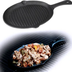 Jim Beam BBQ Servierpfanne Gusseisen - Grillpfanne Steakpfanne Emaille Mit Holzuntersetzer Servierbrett 4er Set -Günstiges Herd Genuss Geschäft d5cd6bb701d7c4f2264d7c9e78f610c9