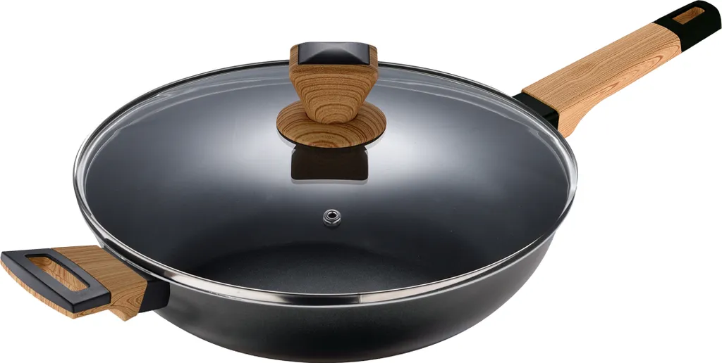 Bergner EARTH BLACK Großraumpfanne 28 Cm Mit Deckel 3 Bergner EARTH BLACK Großraumpfanne 28 Cm Mit Deckel