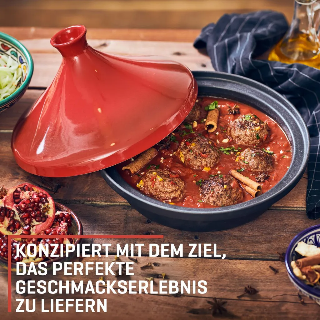 Uno Casa Tajine Topf - Marokkanische Tagine 3,5L Mit Emailliertem Gusseisen Boden Und Kegelförmigem - Gut 9 Uno Casa Tajine Topf - Marokkanische Tagine 3,5L Mit Emailliertem Gusseisen Boden Und Kegelförmigem - Gut – Bild 7