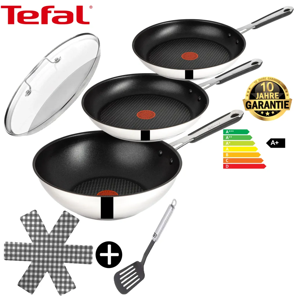 Tefal E76 Jamie Oliver Pfannenset Induktion 6 TLG Set 12,- Hohe Wokpfanne Mit Deckel 28cm, Pfanne 28 Cm + 24cm, Edelstahl 18/10 Rostfrei, Spülmaschinenfest, Antihaft-beschichtet 3 Tefal E76 Jamie Oliver Pfannenset Induktion 6 TLG Set 12,- Hohe Wokpfanne Mit Deckel 28cm, Pfanne 28 Cm + 24cm, Edelstahl 18/10 Rostfrei, Spülmaschinenfest, Antihaft-beschichtet