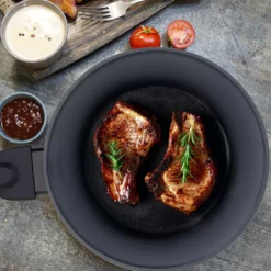 RESTO PAVO 93030 Tiefe Bratpfanne Wokpfanne Aus Hochwertigem Geschmiedetem Aluminium Mit Antihaftbeschichtung Für Alle Herdplatten Auch Induktion | (Ø20 H=6,4 Cm/ Ø Boden 13,3cm) -Günstiges Herd Genuss Geschäft e74fd6f05c972203e94666ea02cc75cd