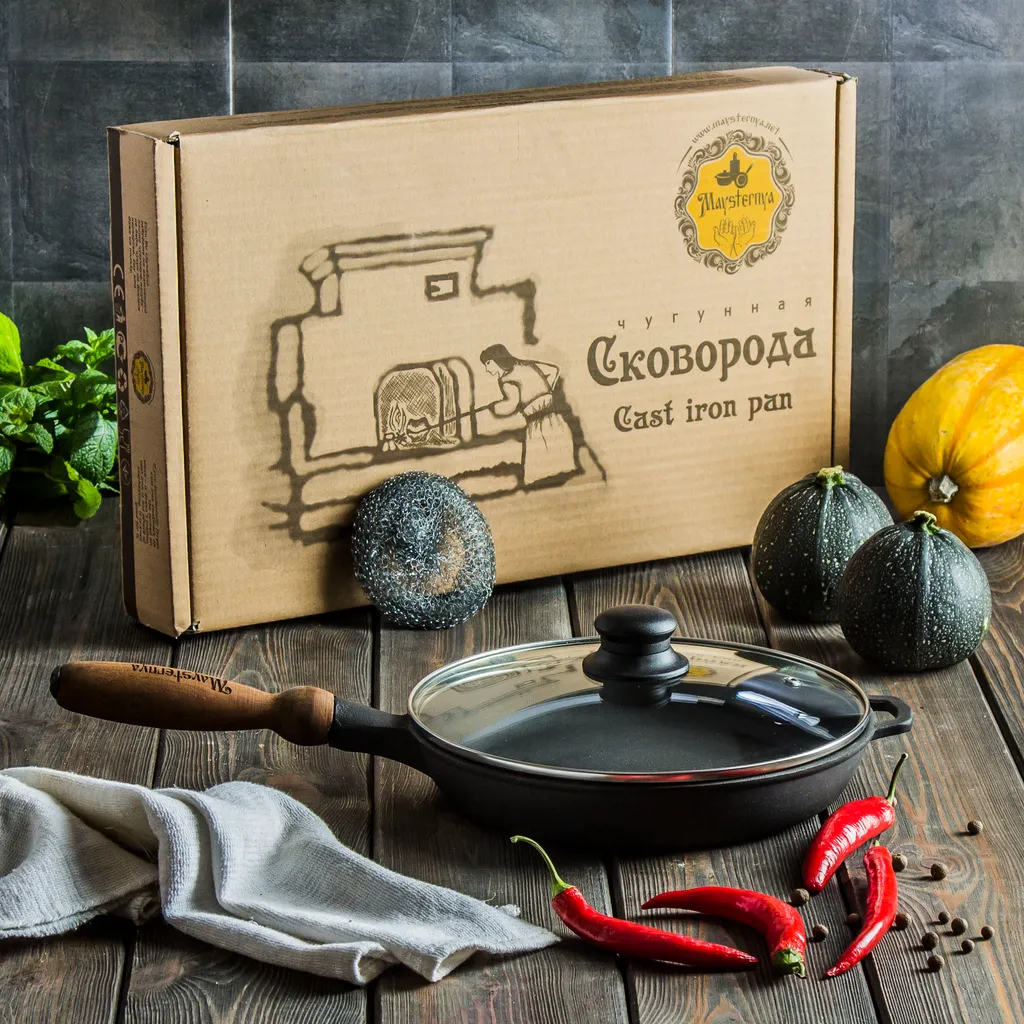Gusspfanne Ø 24 Cm Mit DECKEL Bratpfanne Gusseisen MAYSTERNYA IRON WOOD 3 Gusspfanne Ø 24 Cm Mit DECKEL Bratpfanne Gusseisen MAYSTERNYA IRON WOOD
