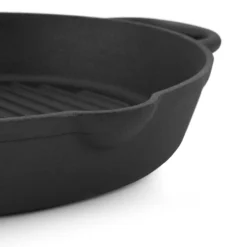 BBQ-Toro Gusseisen Bratpfanne | Ø 34 Cm | Mit Griff, Stiel Und Zwei Ausgießer, Gerippt - Preseasoned -Günstiges Herd Genuss Geschäft fbbb33aef2b377417fa119efbaece672